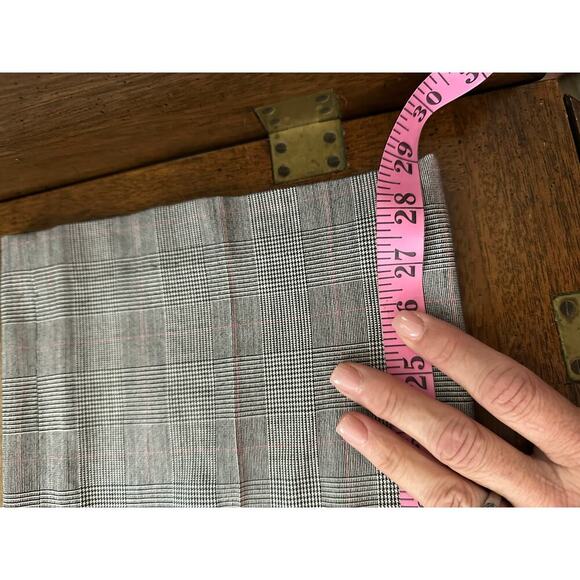 Anne Klein Gray Plaid Print Flat Front Mid Rise Straight Dress Pants Size 12 - Picture 10 of 10